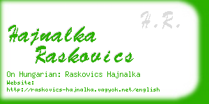 hajnalka raskovics business card